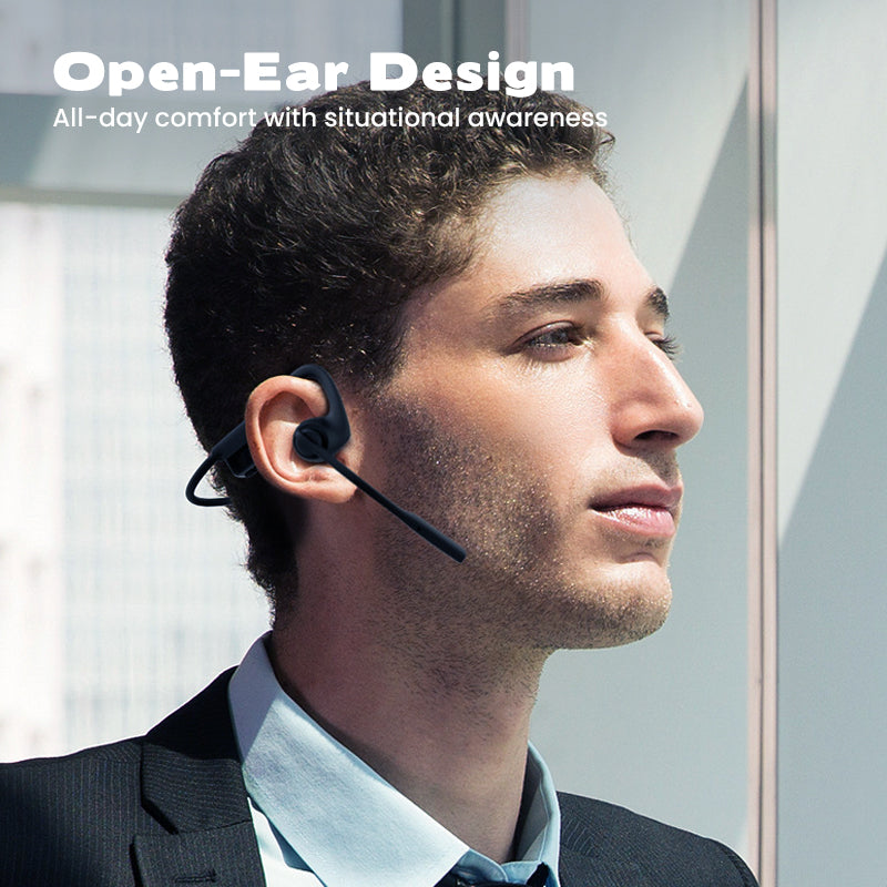 🎁Varmt tilbud med 50% rabat🔥 Trådløst Bluetooth-headset med mikrofon og åben luftledning🎧