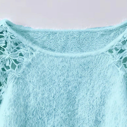 🧶Virkningskonst: Feminin kofta med spetsmuddar som utstrålar elegans och sofistikation🥂