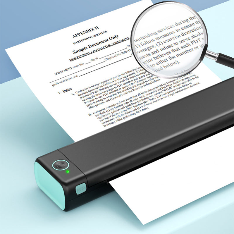 Bärbar trådlös skrivare, idealisk för resan, D810 Bluetooth-termisk skrivare, stödjer pappersformatet US Letter 8,5 x 11 tum, inklusive skrivare för tatueringsstudior och kontor.