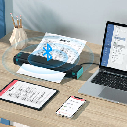 Bärbar trådlös skrivare, idealisk för resan, D810 Bluetooth-termisk skrivare, stödjer pappersformatet US Letter 8,5 x 11 tum, inklusive skrivare för tatueringsstudior och kontor.