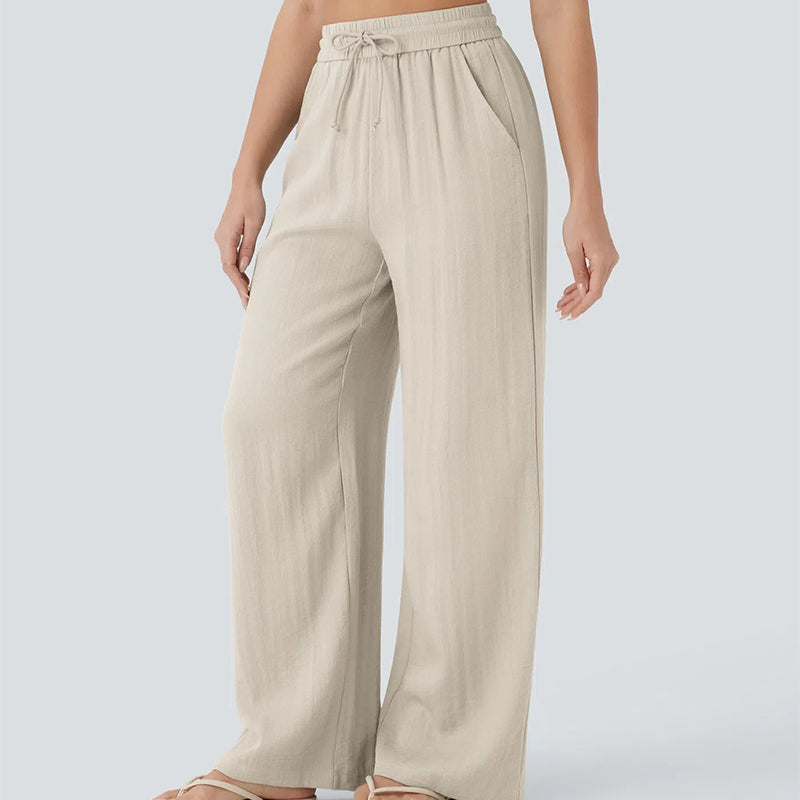 👖 60% RABATT! 🔥 Enfärgade Casualbyxor med Dragsko – Bekväm passform, Mjukt material & Vardagskomfort 🏠