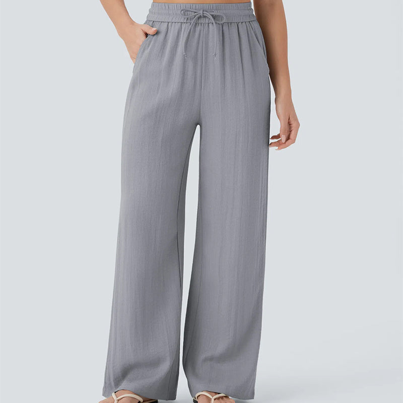 👖 60% RABATT! 🔥 Enfärgade Casualbyxor med Dragsko – Bekväm passform, Mjukt material & Vardagskomfort 🏠