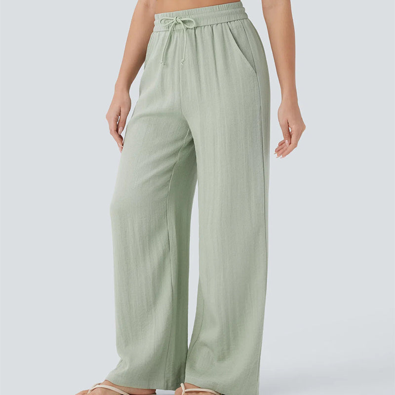 👖 60% RABATT! 🔥 Enfärgade Casualbyxor med Dragsko – Bekväm passform, Mjukt material & Vardagskomfort 🏠