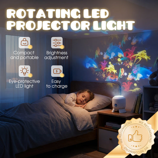 🏆🎉Dynamisk roterende LED-projektorlys – Automatisk roterende dynamisk effekt, lys og blød belysning, bred anvendelse til fest og boligindretning