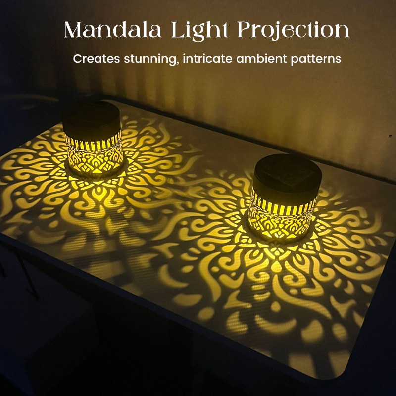 💡🔥Solcelledrevet mandala-projektor🎁
