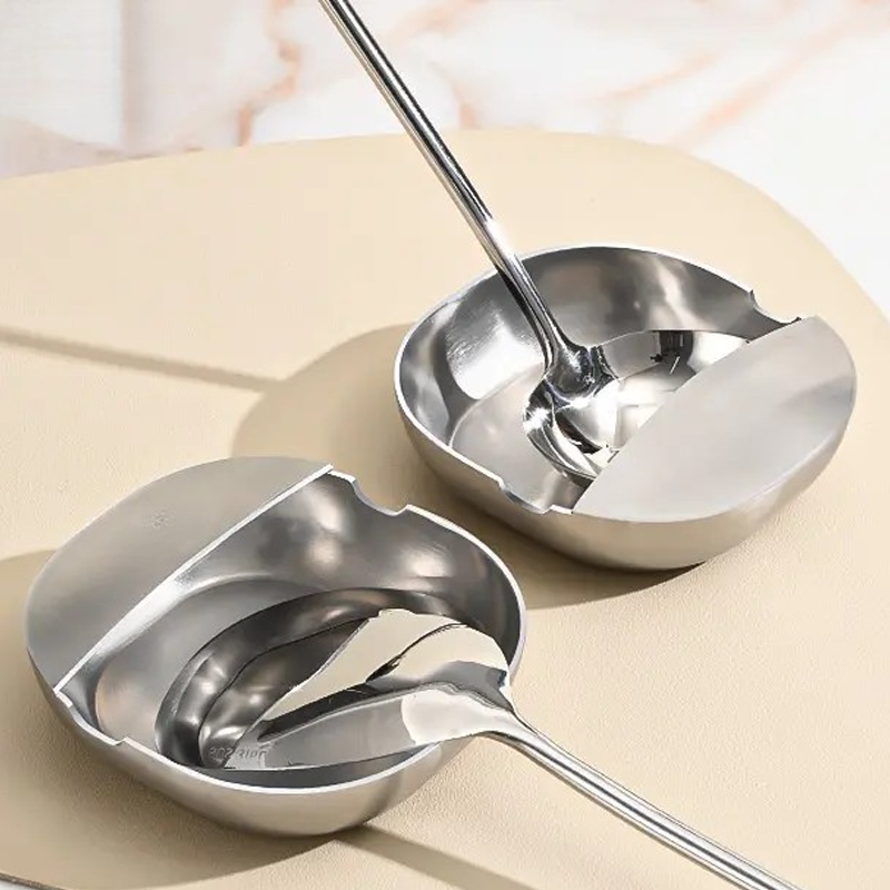 🥄 50% RABAT!✨ Skeholder i rustfrit stål – Stabil U-form, drypbeskyttelse og nem at rengøre!