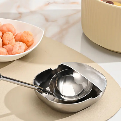 🥄 50% RABAT!✨ Skeholder i rustfrit stål – Stabil U-form, drypbeskyttelse og nem at rengøre!