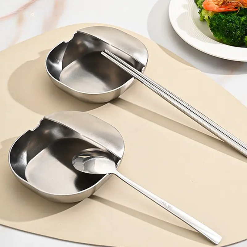 🥄 50% RABAT!✨ Skeholder i rustfrit stål – Stabil U-form, drypbeskyttelse og nem at rengøre!