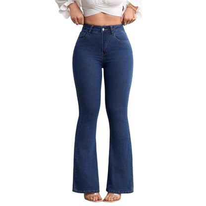 🔥Stretch-jeans med høj talje og udvidede ben til kvinder