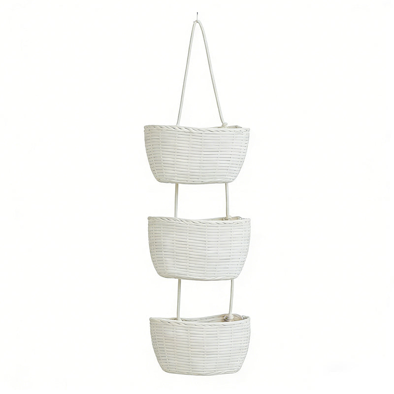 🧺🌿 3-lags væghængt opbevaring – Boho reb og pladsbesparende – Organiser med stil