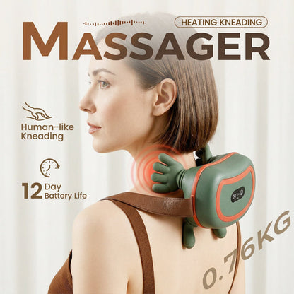 4D bärbar nack- och axelmassagerare med värme