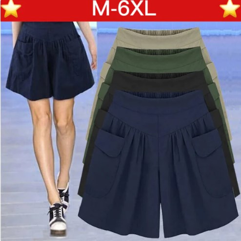 Strand Lediga Shorts Med Elastiskt Midjeband