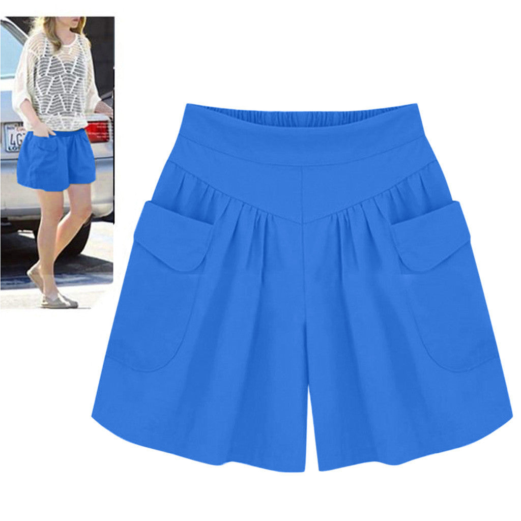 Strand Lediga Shorts Med Elastiskt Midjeband