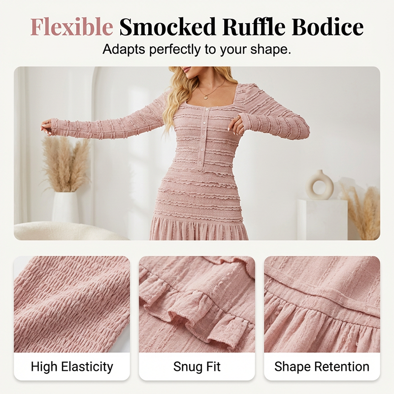 🌸 Maxiklänning med fyrkantig halsringning – vintagecharm möter modern elegans. Tidlös och förtrollande. ✨