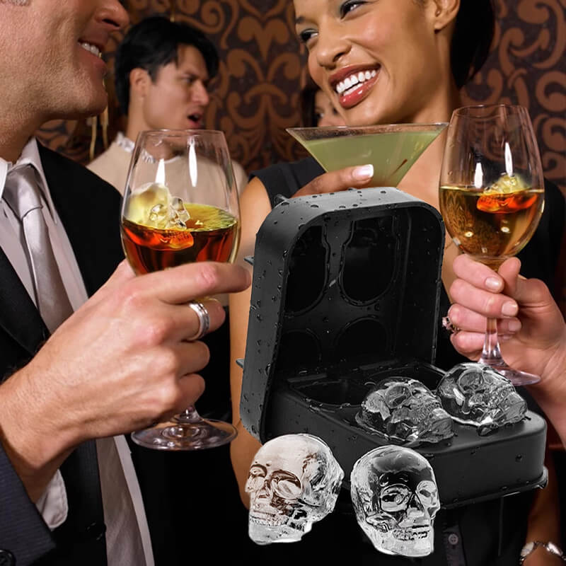 🔥Køb 2 få 1 gratis💀DIY silikone kranie isterningbakke – Kæmpe langsomt smeltende kranie til whisky og cocktails – Fødevaregodkendt og multifunktionel form 🥃