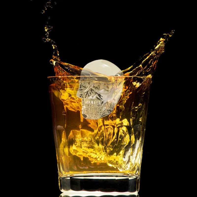 🔥Køb 2 få 1 gratis💀DIY silikone kranie isterningbakke – Kæmpe langsomt smeltende kranie til whisky og cocktails – Fødevaregodkendt og multifunktionel form 🥃