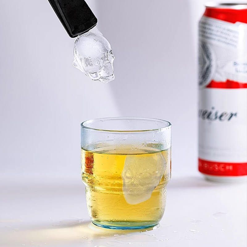 🔥Køb 2 få 1 gratis💀DIY silikone kranie isterningbakke – Kæmpe langsomt smeltende kranie til whisky og cocktails – Fødevaregodkendt og multifunktionel form 🥃