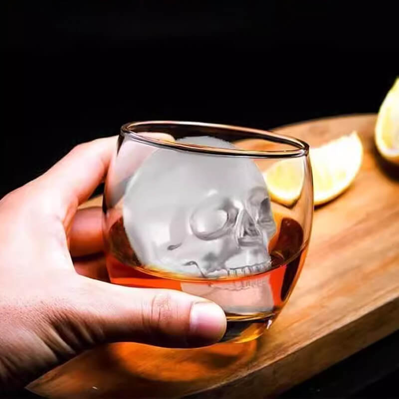 🔥Køb 2 få 1 gratis💀DIY silikone kranie isterningbakke – Kæmpe langsomt smeltende kranie til whisky og cocktails – Fødevaregodkendt og multifunktionel form 🥃