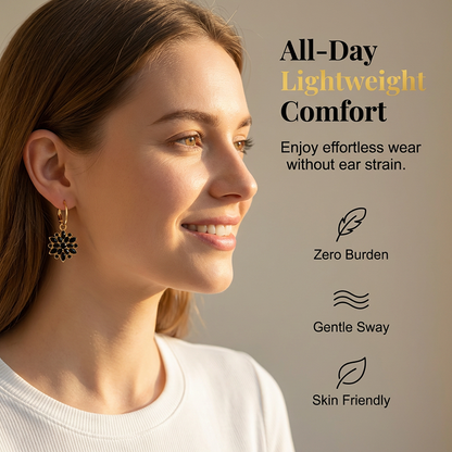 🌹 50% RABAT LIGE NU! 🖤 Sorte blomsterdråbeøreringe – elegant design, lette og perfekte til fest eller et sofistikeret hverdagslook ✨