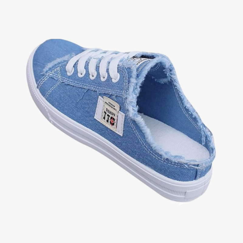 👖 Dame Denim Mule Sneakers – Slip-on design, komfortabel sål og perfekte til et afslappet, trendy sommerlook ☀️