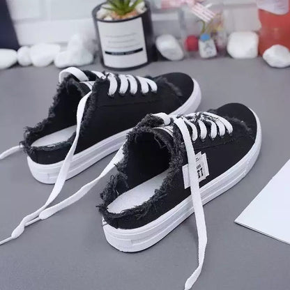 👖 Dame Denim Mule Sneakers – Slip-on design, komfortabel sål og perfekte til et afslappet, trendy sommerlook ☀️