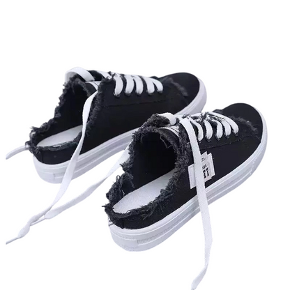 👖 Dame Denim Mule Sneakers – Slip-on design, komfortabel sål og perfekte til et afslappet, trendy sommerlook ☀️