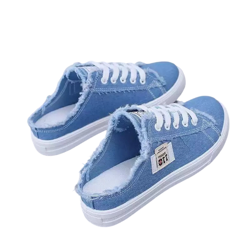 👖 Dame Denim Mule Sneakers – Slip-on design, komfortabel sål og perfekte til et afslappet, trendy sommerlook ☀️