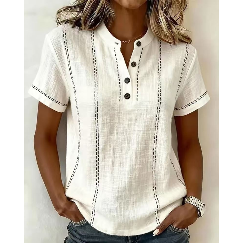 👚 50% RABATT NU! ☀️ Avslappnad Damtopp med Kort Ärm – Lättvikt, Ledig Passform & Andningsbar – Ansträngningslös Sommarstil ✨