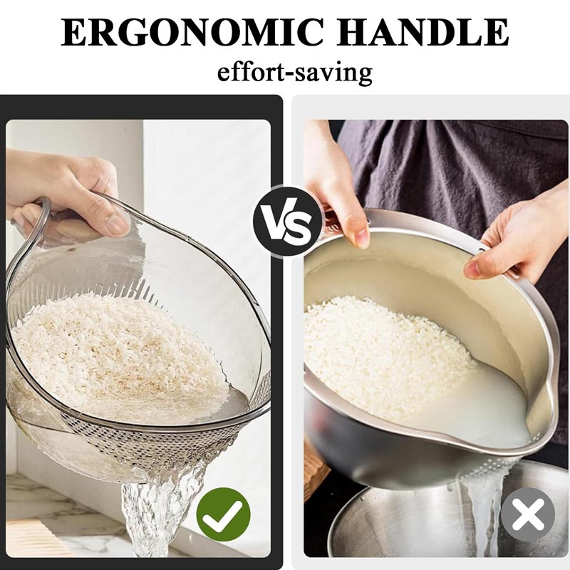 🥣 Universal si til risvask med håndtag
