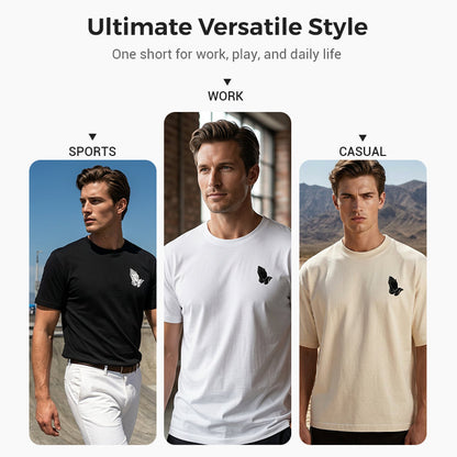 👕🙏T-shirt til mænd med motiv af foldede hænder – bomuld, afslappet, symbolsk, alsidig ✨