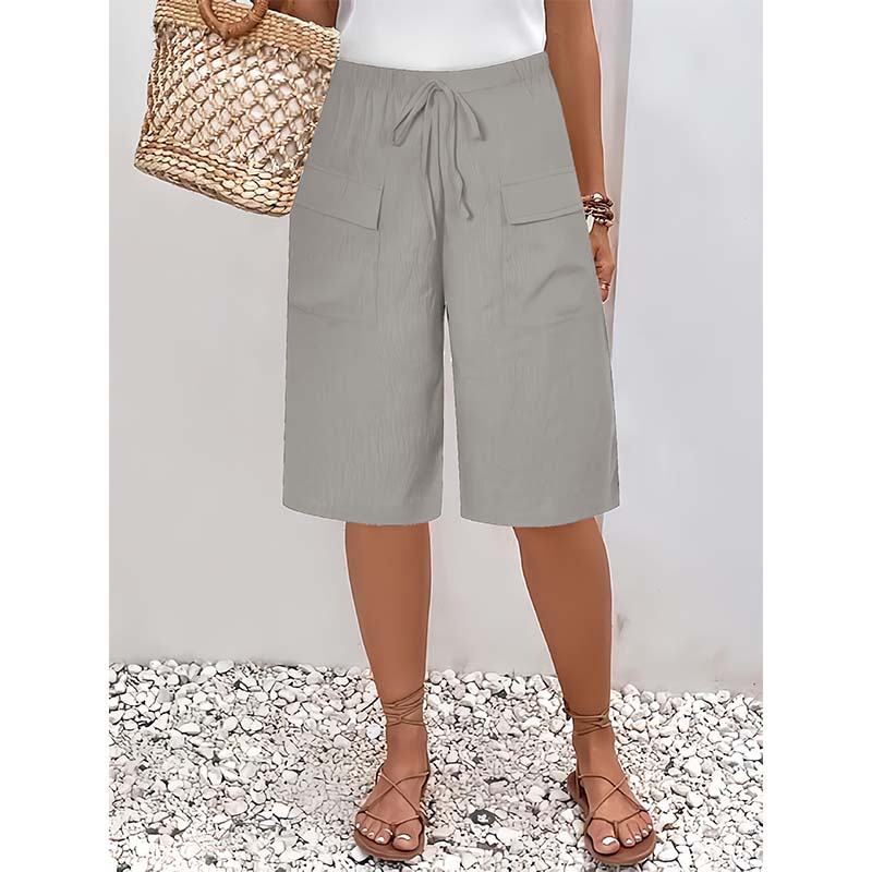 Dame casual capri shorts med snørebånd