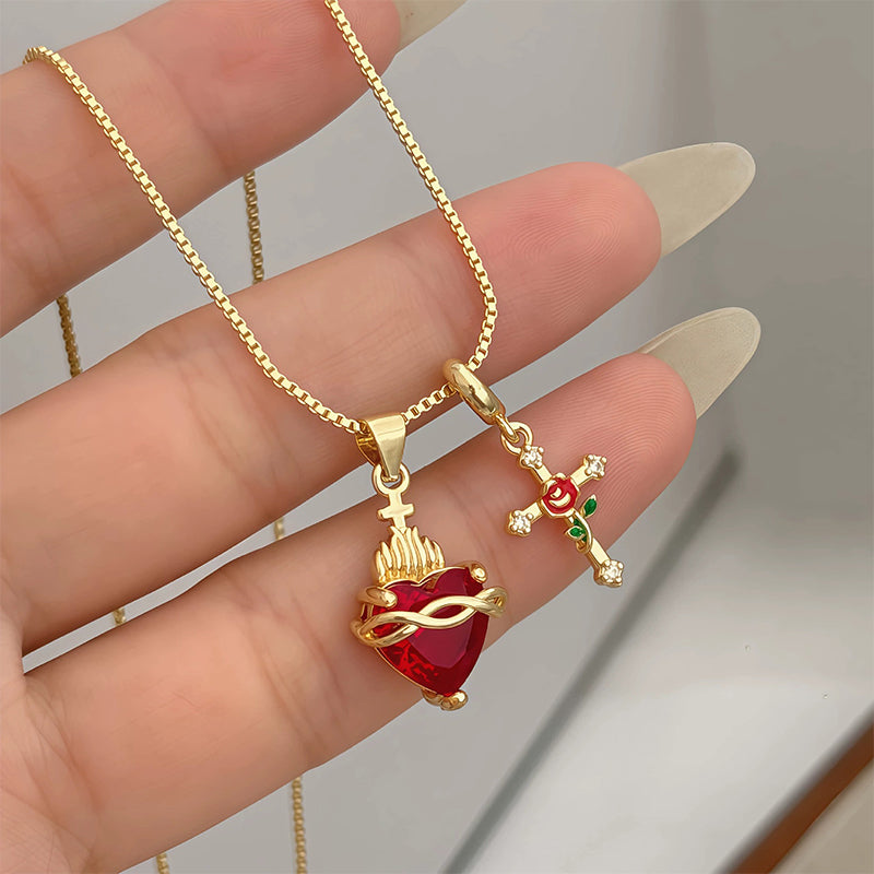 ✝️50% RABAT✨ Guld Faith Dobbelt Vedhæng | Justerbar Kæde · Udsøgt Håndværk · Hellig Elegance · En Betydningsfuld Gave