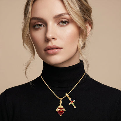 ✝️50% RABAT✨ Guld Faith Dobbelt Vedhæng | Justerbar Kæde · Udsøgt Håndværk · Hellig Elegance · En Betydningsfuld Gave