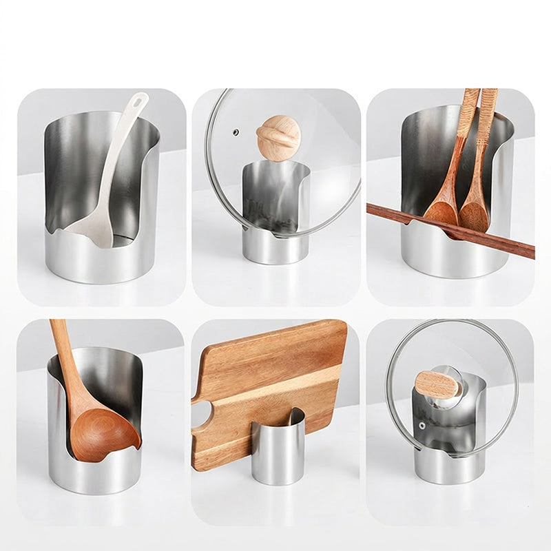 🍳 Multifunktionel køkkenredskabsopbevaring | Robust rustfrit stål for robusthed · Pladsbesparende vertikalt design · Nem at rengøre og oliebestandi