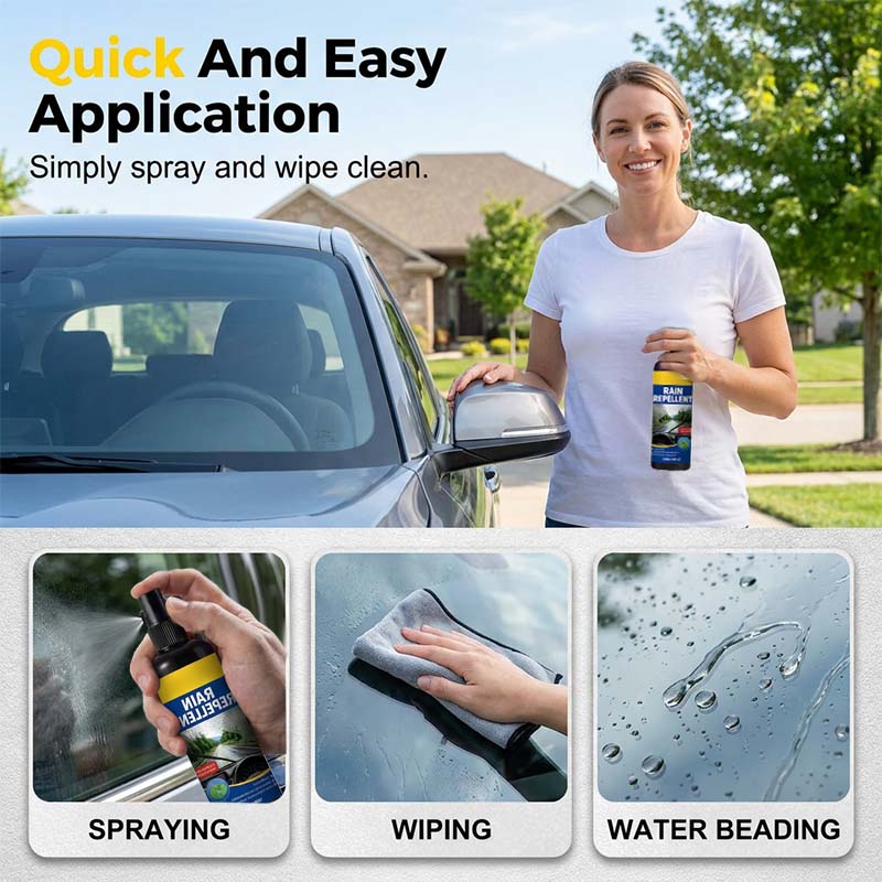 🚗Krystalklar regnavvisende spray til forruden
