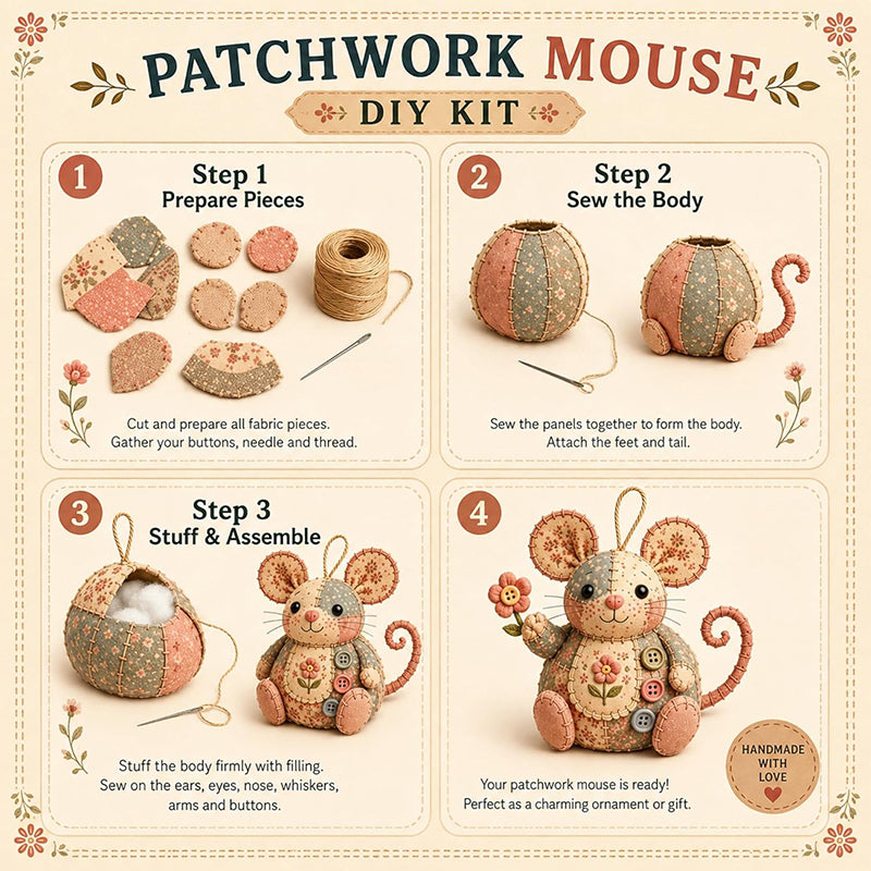 🐭🧵Håndlavet vintage museplys sysæt