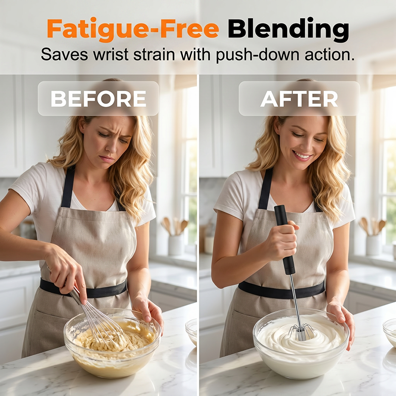 Halvautomatisk håndpiskeris i rustfrit stål