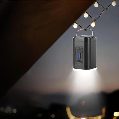 🏕️ Genopladelig campingluftpumpe – LED-lys, hurtig oppustning, kompakt