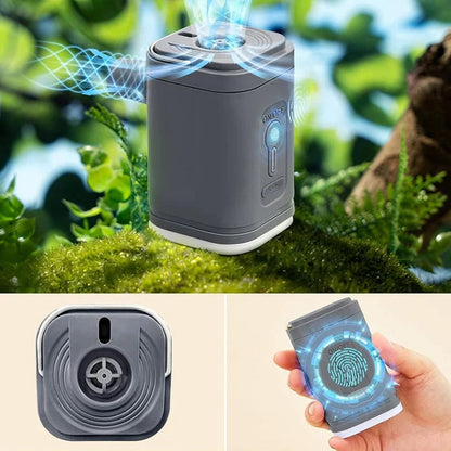 🏕️ Genopladelig campingluftpumpe – LED-lys, hurtig oppustning, kompakt