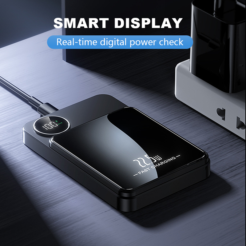 🔋✨Professionel magnetisk oplader til rejsende og professionelle 🧲| 22,5 W via kabel og 15 W trådløs | 10.000 mAh | Hurtig levering