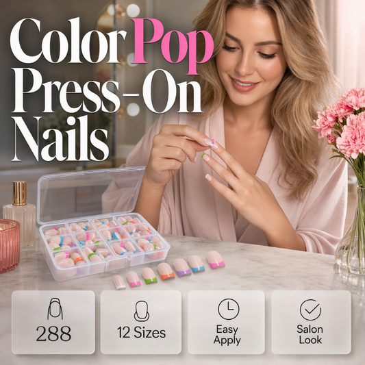 🥳2026 HOT SALE🥳💞50K+ SOLD!💅✨ 50% OFF!🎁 Color Pop Press-On Nails – floweraup