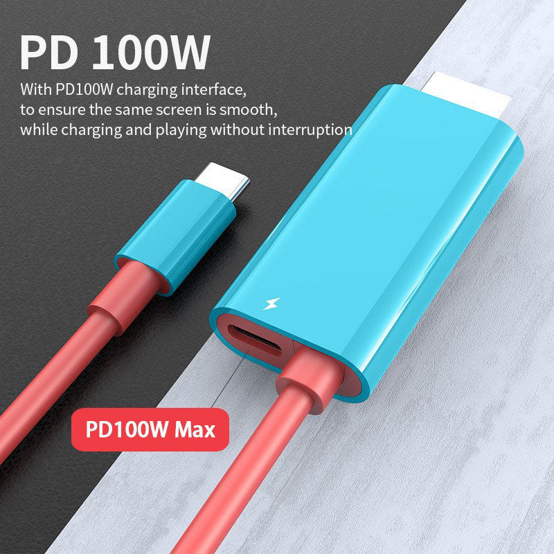 🔥GODT TILBUD🔥 USB-C til HDMI-adapterkabel – Switch, mobil og tablet → TV med ét kabel! 📱💻