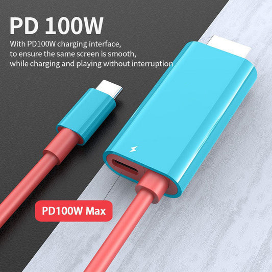 🔥GODT TILBUD🔥 USB-C til HDMI-adapterkabel – Switch, mobil og tablet → TV med ét kabel! 📱💻