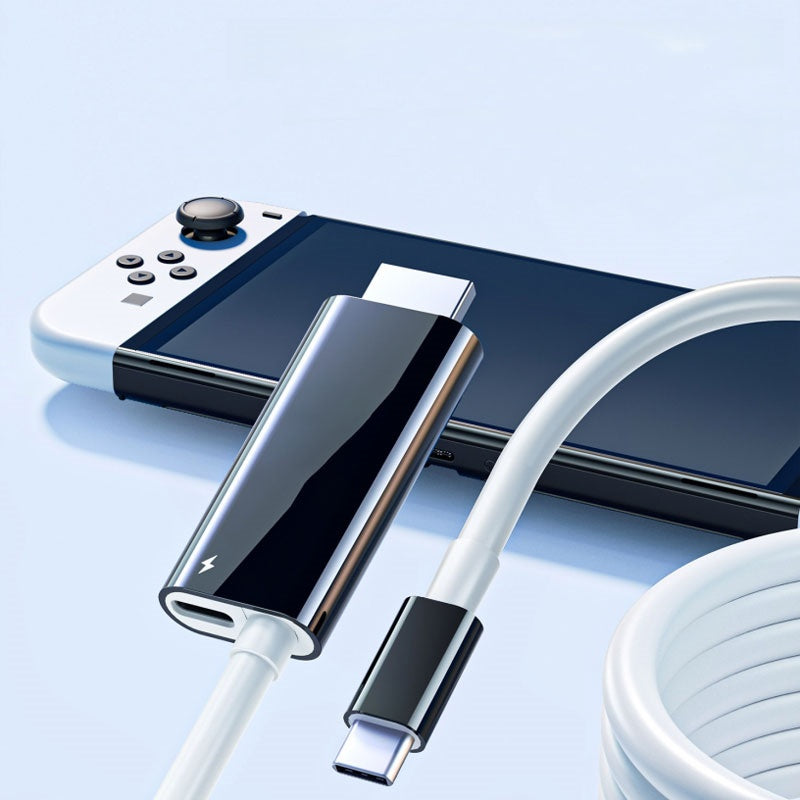 🔥GODT TILBUD🔥 USB-C til HDMI-adapterkabel – Switch, mobil og tablet → TV med ét kabel! 📱💻