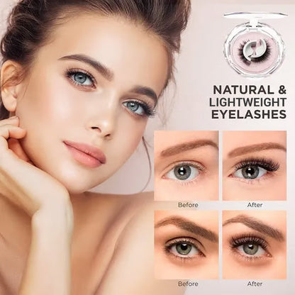 🥳2026 HOT UDSALG🥳💞50K+ SOLGT!👁️✨Genanvendelige selvklæbende løsøjenvipper – Ingen lim nødvendig, bare pres & gå. Naturlig krølle, genanvendelige & nemme at fjerne. En skønhedsgame-changer! 💕🌸