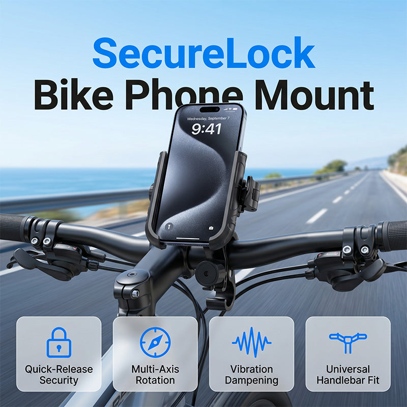 🎉 Udsalg i 2026 — Over 42.000 solgt! 🚴‍♂️ Hurtigudløsende cykelholder til telefon – SecureLock og stødsikker polstring