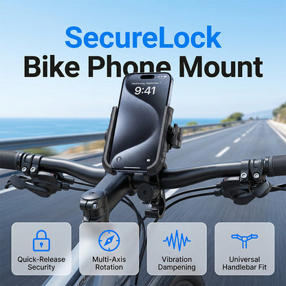 🎉 Udsalg i 2026 — Over 42.000 solgt! 🚴‍♂️ Hurtigudløsende cykelholder til telefon – SecureLock og stødsikker polstring