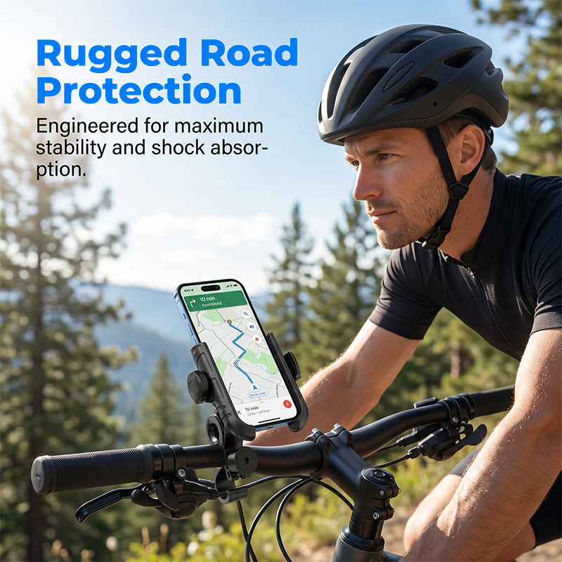 🎉 Udsalg i 2026 — Over 42.000 solgt! 🚴‍♂️ Hurtigudløsende cykelholder til telefon – SecureLock og stødsikker polstring