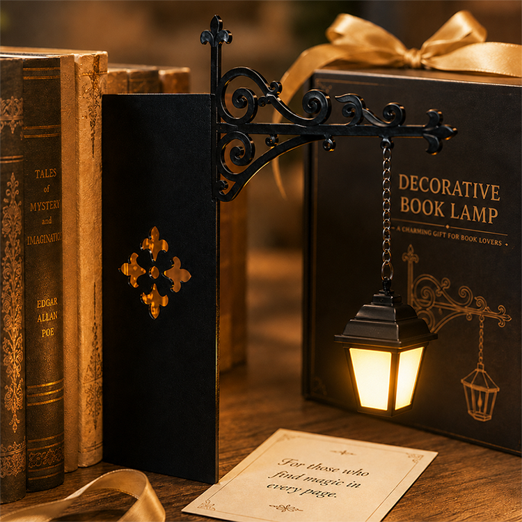 💝 Miniature Retro Gadelygte Bogstøttelampe🏆