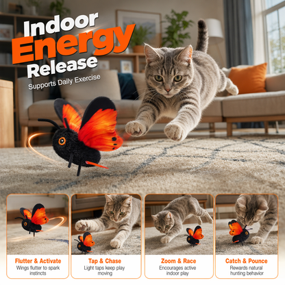 🦋🐱Smart Sensing Flapping Butterfly Legetøj🐈Bevægelsesaktiveret, realistisk flyvning, interaktiv sjov – holder din kat engageret i timevis.🔥